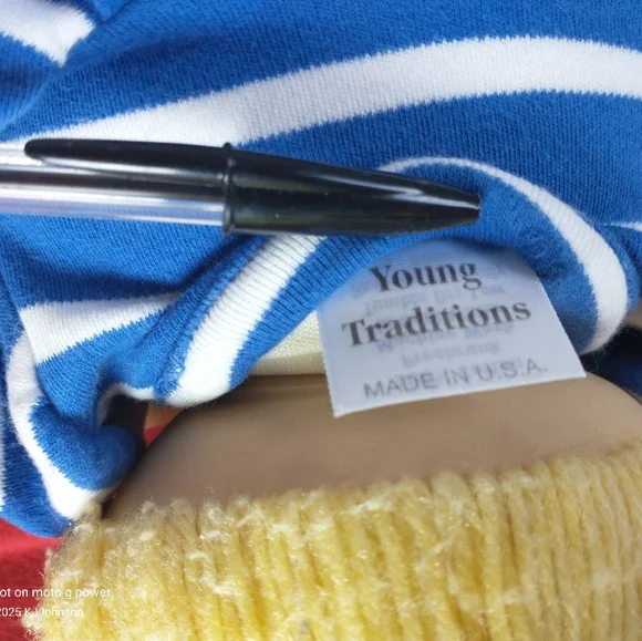 Cabbage Patch Kids Doll Blonde Yarn Hair‎, Blue Eyes, Young Traditions Dress - Picture 7 of 11